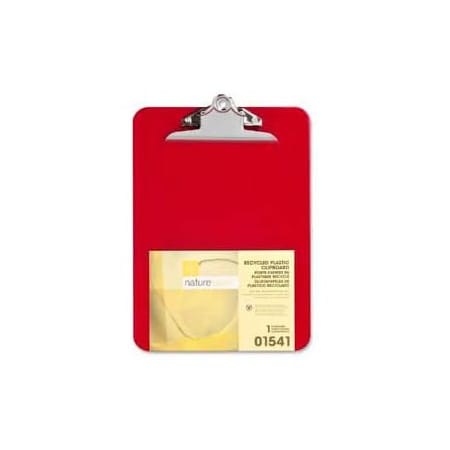 Nature Saver® Recycled Plastic Clipboard, 9 X 12-1/2, Red